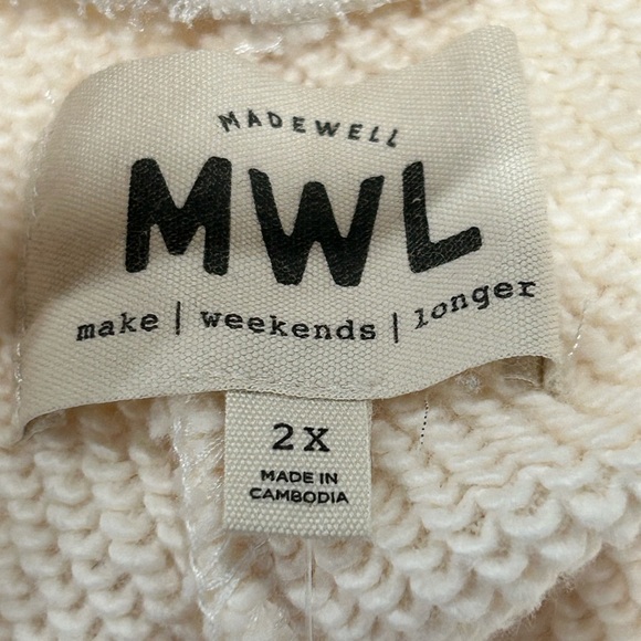 NWT size 2X- Madewell, make weekends longer size colour cream - Picture 6 of 14